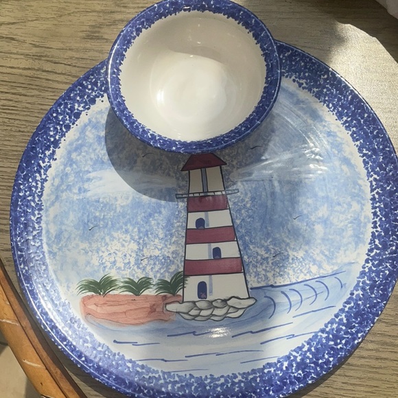 Patton Handmade Stoneware Pottery 7.5” Chip/Dip Platter - Picture 1 of 4